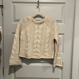 Women's Cream Cable Knit Sweater